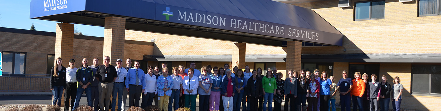 Large group picture of Madison Healthcare staff